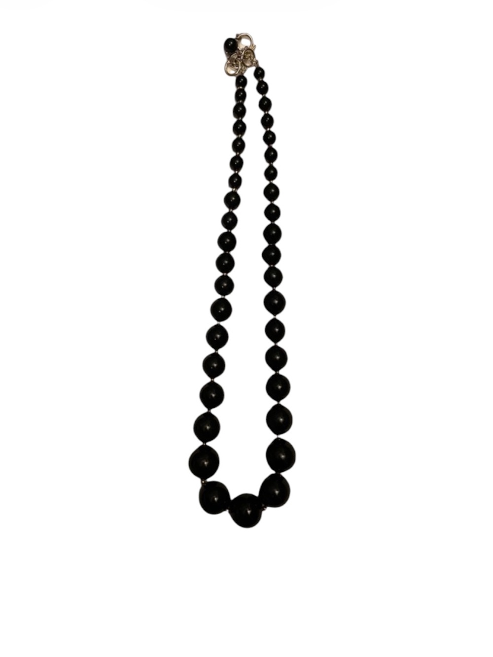 VINTAGE MONET CLASSIC BLACK BEADS MULTI SIZES ADJUSTABLE NECKLACE ⭐️⭐️⭐️⭐️⭐️